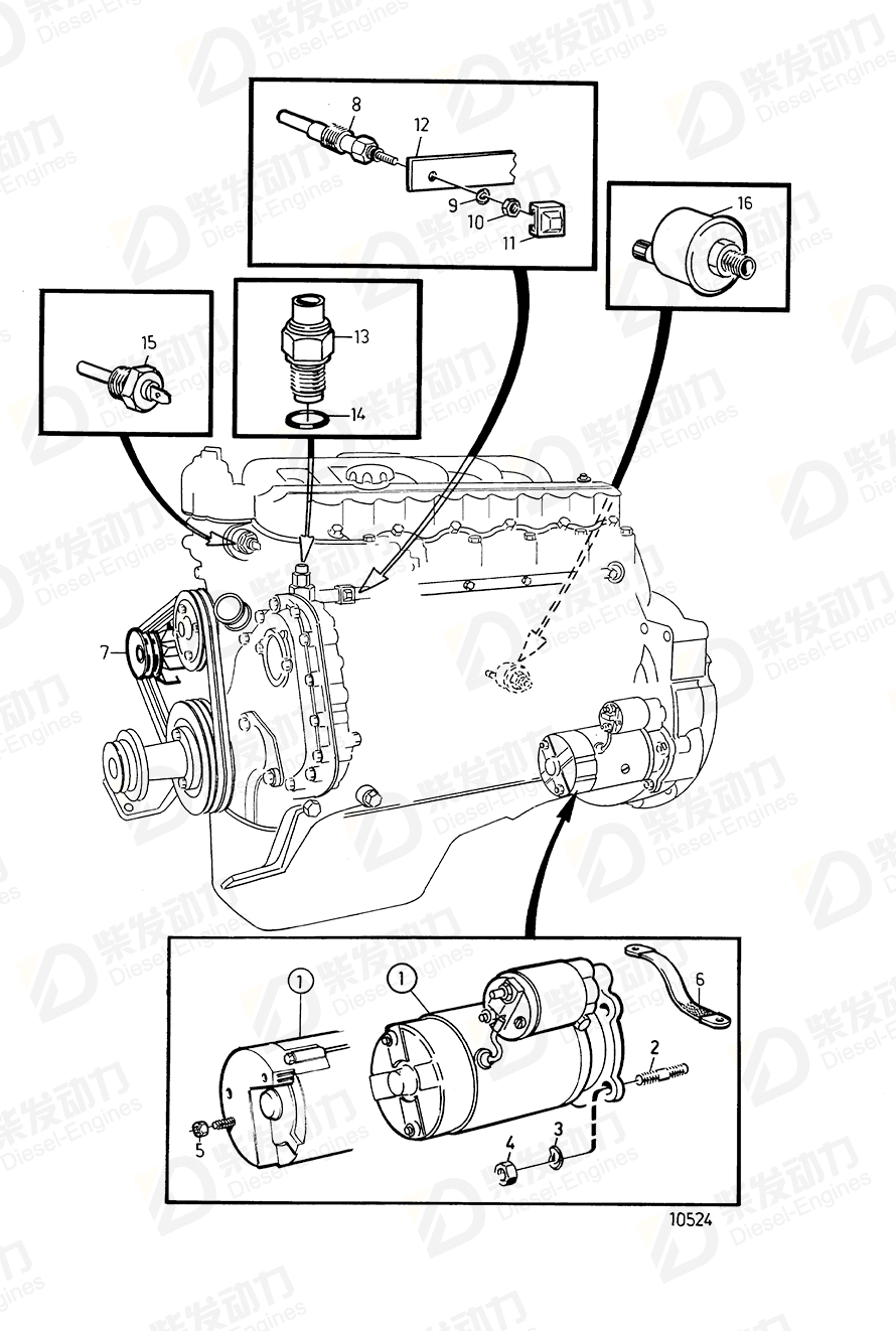 volvo penta Oil pressure sensor 843231 Drawing volvo penta Oil pressure sensor 843231 Drawing